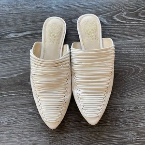 Vince Camuto Beige Mule Slides